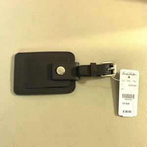 Brooks Brothers Dark Brown Leather Luggage Tag NWT